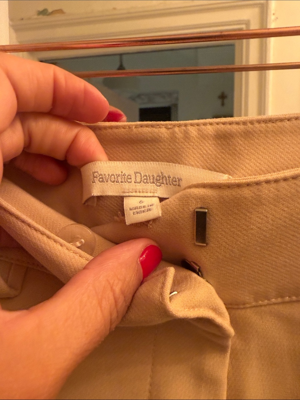 Women’s Beige Straight-Leg Dress Pants - Picture 3 of 16